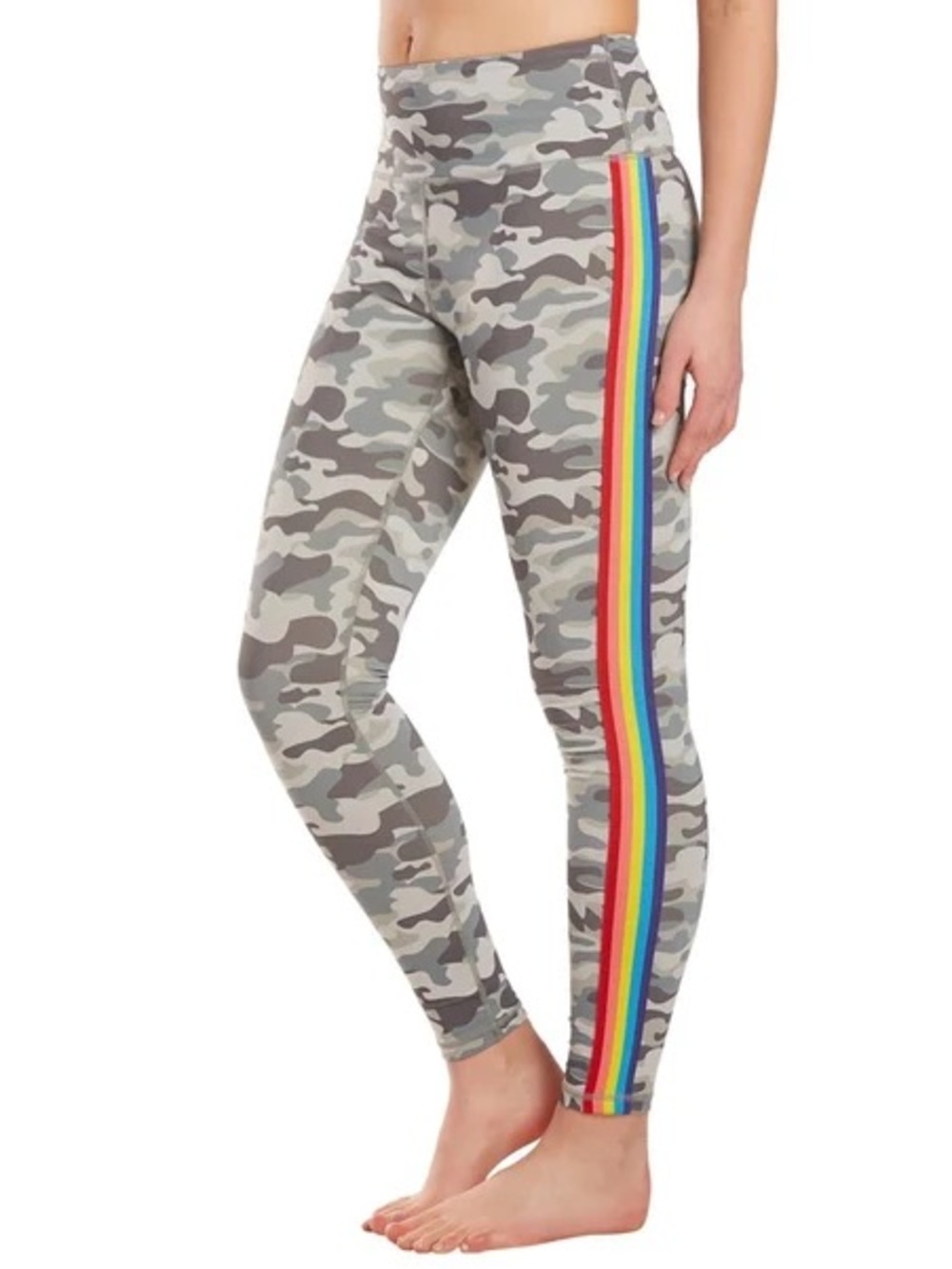 Spiritual Gangster Rainbow Side Stripe Camo Essential High Waisted Leggings XS 8